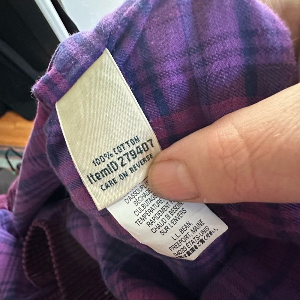 LL Bean Corduroy Shirt Jacket Womens 3X Purple Flannel Lined Shacket - Picture 11 of 12